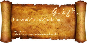 Gorzsás Ádám névjegykártya